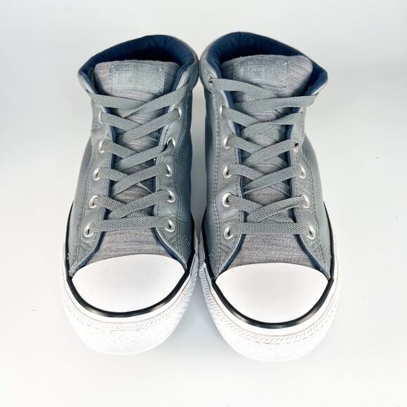 Converse Chuck Taylor Street Mid Leather Sneakers Shoes Grey Men 11 - Picture 3 of 15